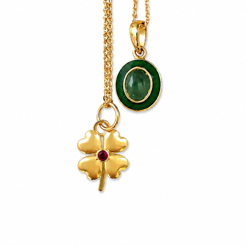 LUCKY Ruby Clover pendant