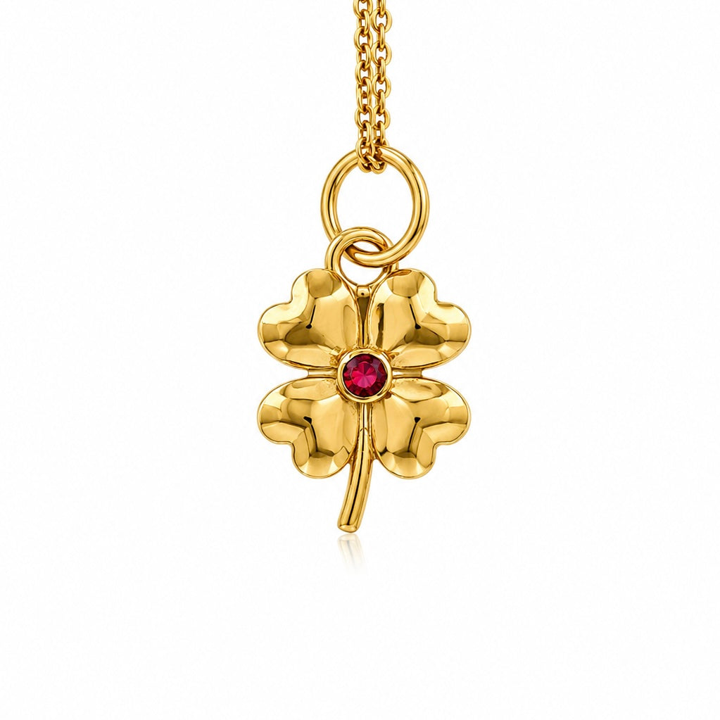 LUCKY Ruby Clover pendant