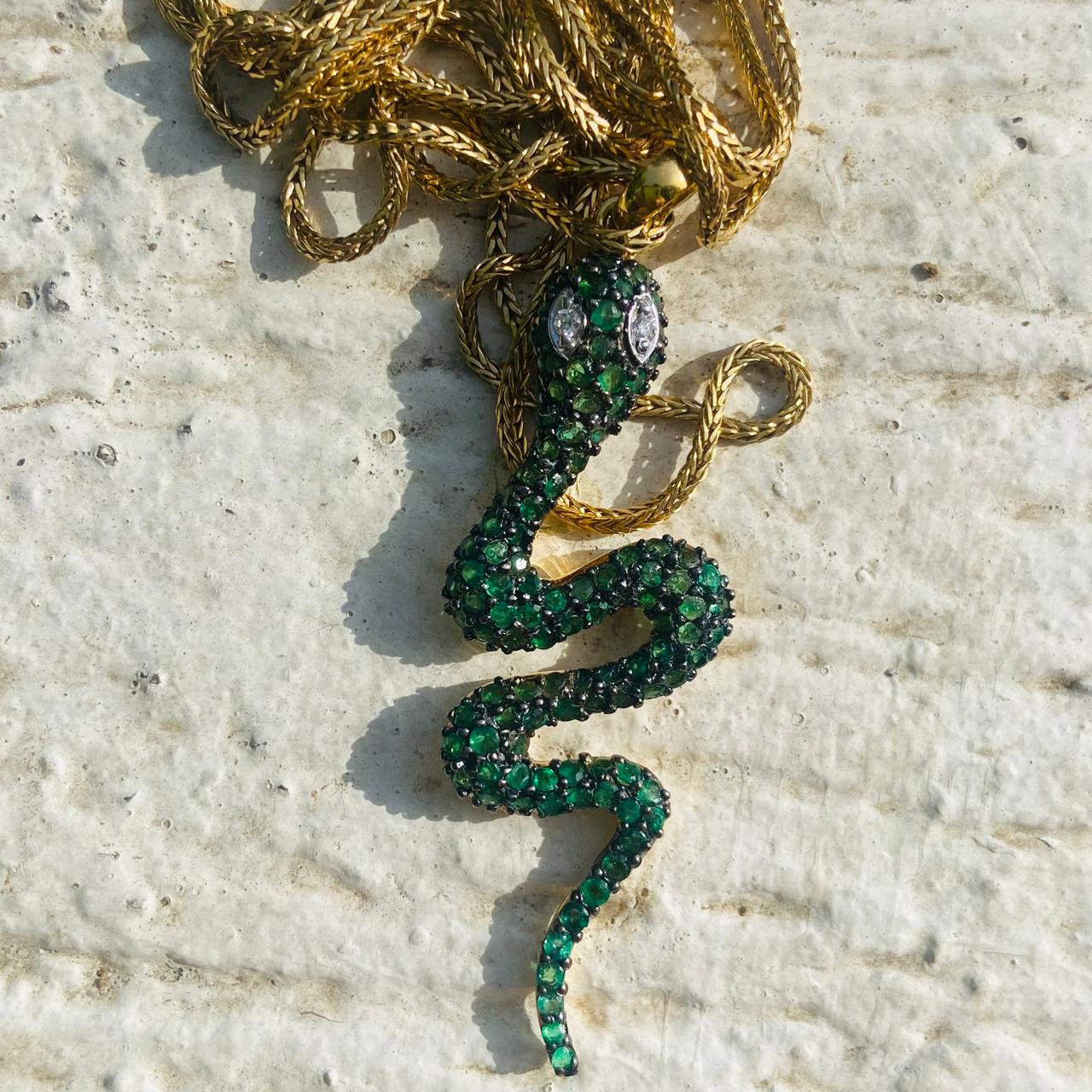 Emerald Serpent Pendant