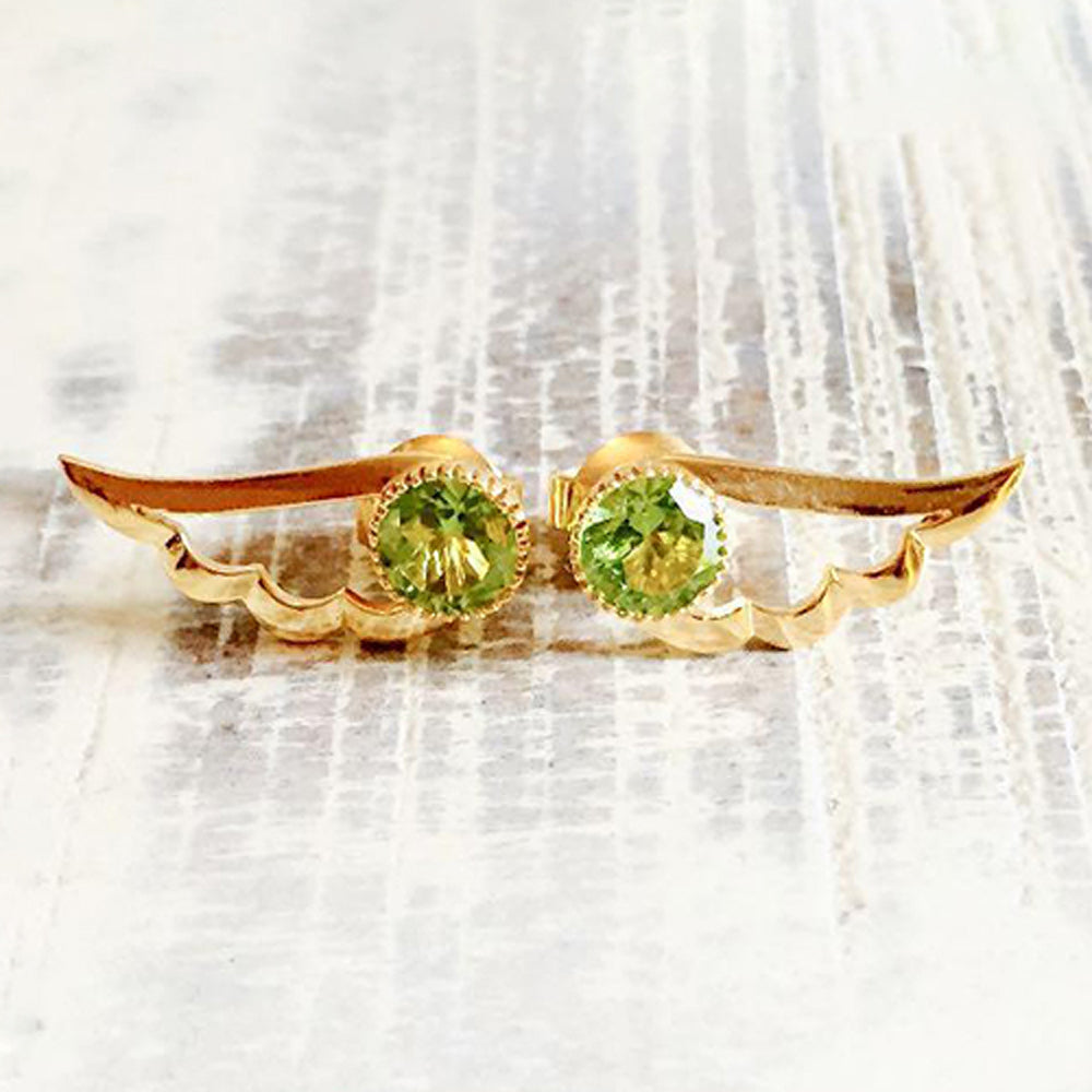 MIA Peridot Wing ear studs