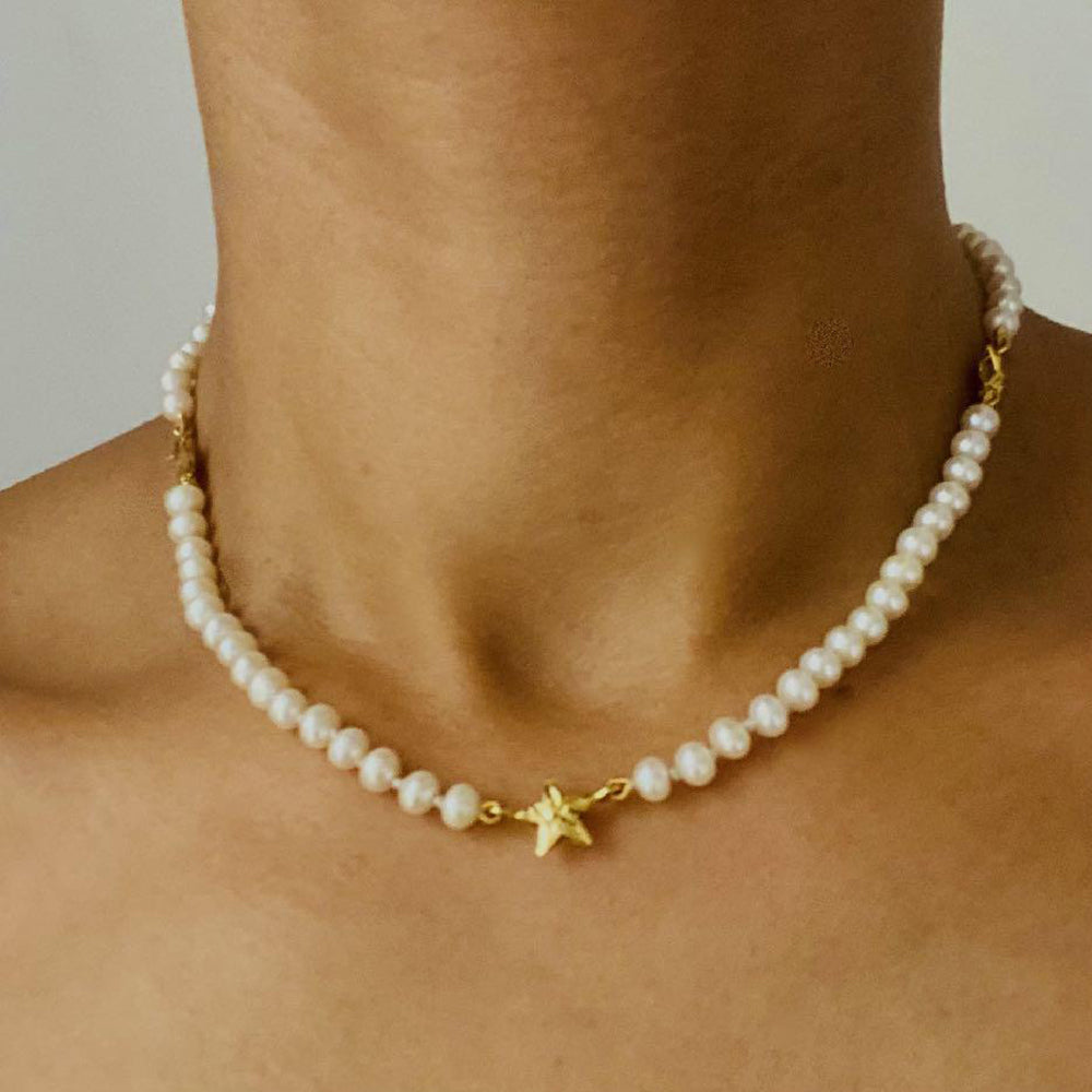 Stars and Pearl Necklace
