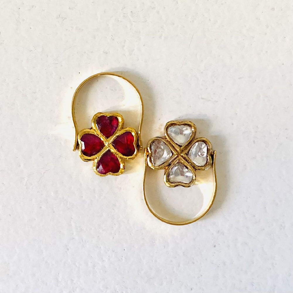Clover swivel Ruby  Ring