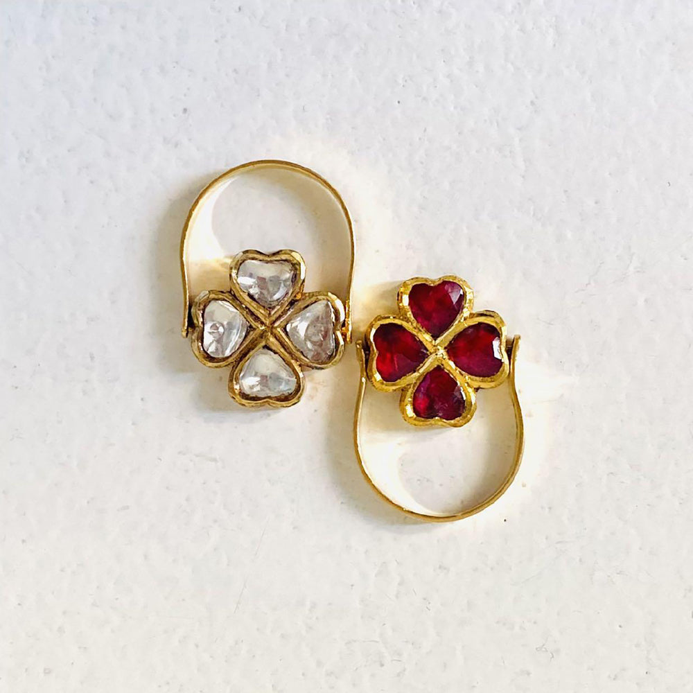 Clover Polki Swivel Ring